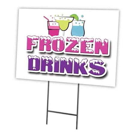 Frozen Drinks Yard Sign & Stake Outdoor Plastic Coroplast Window